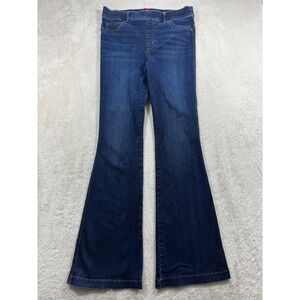 Spanx Womens Flare High Rise‎ Stretch Blue Denim Jeans L Meas: 32x33
